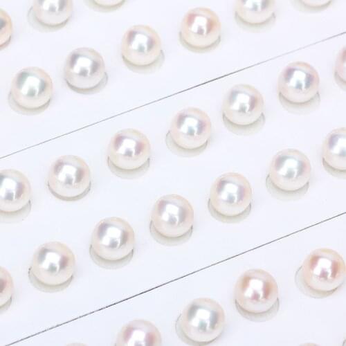 China 3-10mm Lovely Natural Luster AAAAA Round Genuine half hole Freshwater Pearls Loose Pearls Hot Sale