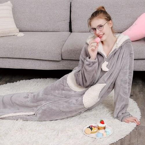 Winter Women Flannel Bathrobe Moon And Star Prited Toe-Length Warm Pajamas Soft Thick Robes Female Dressing Gown Sleepwear 2020