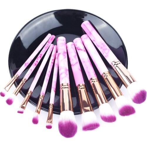 10pcs Set Of Blush Marble For Cosmetic Powder Foundation Makeup Brushes Eye Shadow Sponge Cosmetics Soft Professional Eyebrows