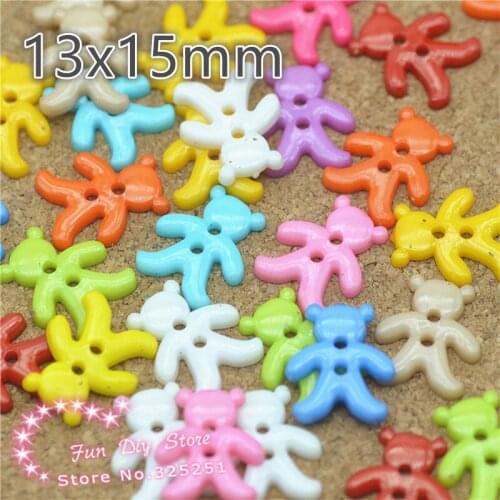 100pcs bear plastic cartoon button mix color wholesale Childrens clothes button accessories