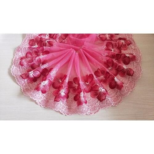 2 Yards Lace Trim Big Flowers Embroidered Tulle Lace 8.66" Wide Doll Dress Underwear Costume DIY Craft Supplies