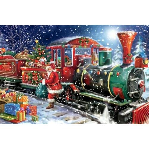 5D Diamond Painting Kits Full Round DIY Santa Claus Cross Stitch Pattern Rhinestone Embroidery Craft Wall Sticker Christmas Gift