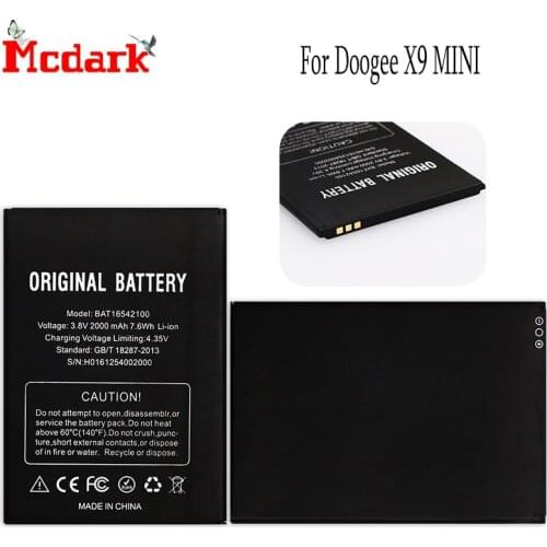 2000mAh For Doogee X9 MINI Battery 5.0inch BAT16542100 Batterie Bateria ACCU AKKU