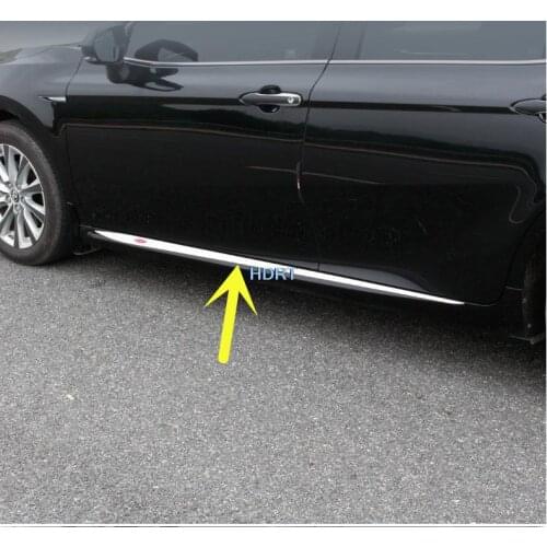 2pcs For Toyota Camry 2018 2019 2020 2021 stainless steel Side Skirt Body Guard Molding Trim Cover Car Accessories