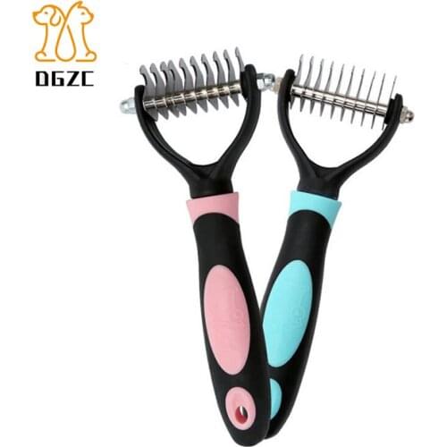 Dematting Tool for Dogs - Best Dog Grooming Comb for Undercoat Removal - Professional Pet Rake Brush for Medium and Large Dog