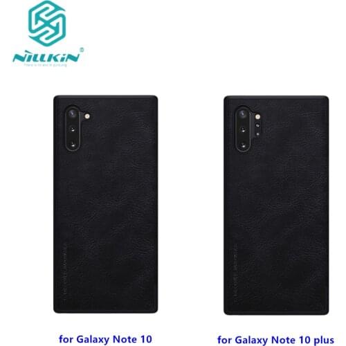 For Samsung Galaxy Note 10 phone case Nillkin vintage Qin flip cover PU Leather Case PC plastic back case for Note 10 plus