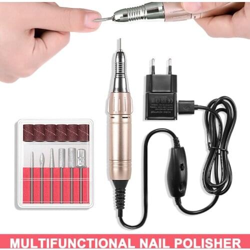 Electric Nail Drill Kit 5000-20000RPM Manicure USB Nail Art Pedicure Polisher Quiet And Smooth Nails Accesorios -VL16