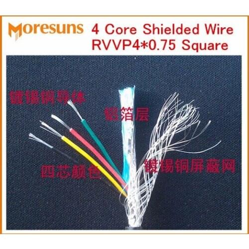 Fasy Free Ship by DHL/EMS 100m/roll 4 core shielded wire RVVP4*0.75 square sheathed lines signal wire RVVP control line