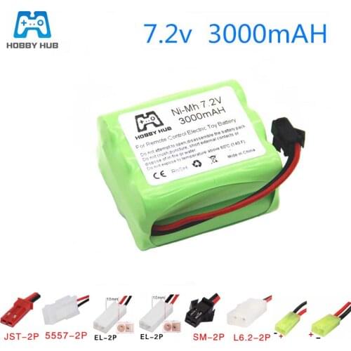 Hobby hub 3000mah 7.2v NI-MH 2400mah 2800mah rechargeable battery AA nimh battery for Remote control electric toy Car Boat Tank