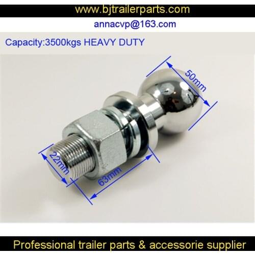 CVP Chrome Tow Ball 50mm Heavy Duty Trailer Hitch Towball Capacity 3500kgs , trailer parts,trailer coupling hitch towball