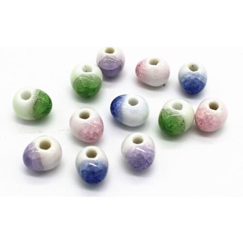 100 PCS 6mm 8mm Imitated Crystal Ceramic Beads Handmade Hole Beads For Jewelry Making