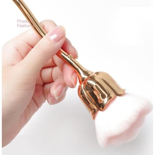 Nail Art Powder Dust Brush Rose Shaped Brush For Nail Trimming Cleaning Brush Loose Powder Blush Acrylic Brush Manicure Brush