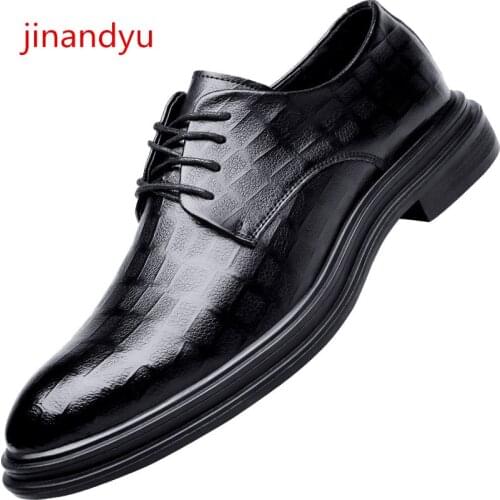 Classic Men Business Shoes Genuine Leather Dress Shoes for M E N Lace Up Black Fashion Wedding Formal Shoes Men Oxford Masculino
