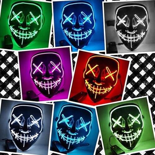 Halloween Mask LED Light Party Rave Masks Light Great Funny Masks Festival Cosplay Costume light Supplies Glow In Dark
