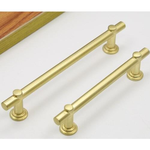 64 96 128mm modern fashion stain brass kitchen cabinet wardrobe furniture handle brushed gold ring drawer shoe cabinet knob pull