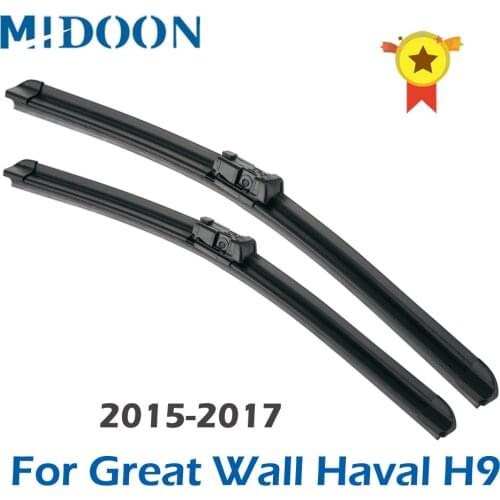 MIDOON Wiper Blades for Great Wall Haval H9 22"&18" Fit Push Button Arms 2015 2016 2017