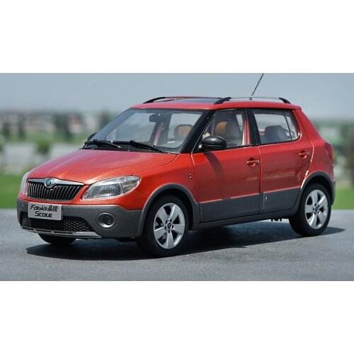 1:18 Diecast Model for Skoda Fabia Scout Red SUV Alloy Toy Car Miniature Collection Gifts