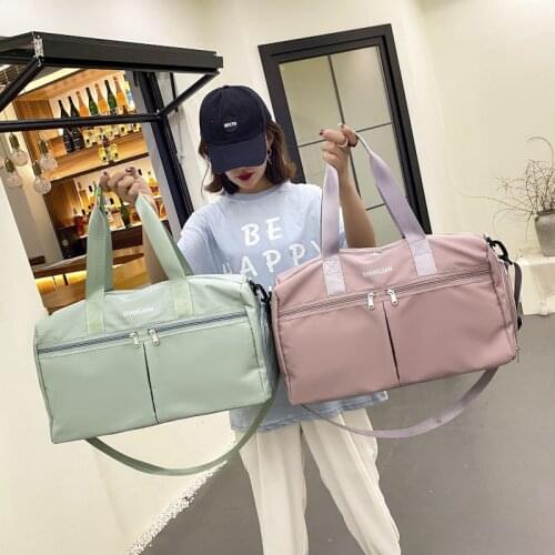Fashion Solid Color Womens Bag Sports Yoga Bags Oxford Cloth Waterproof Gym Bags Large-capacity Outdoor Travel Bags 2021