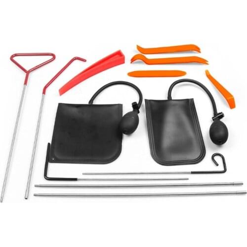 50LC 13 Pieces Automotive Car Tool Kit with Air Wedge Long Reach Grabber Multifunctional Essential Emergency Tool Set