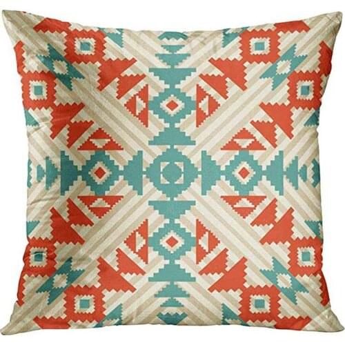 Throw Pillow Cover Ethnic Geometric Seamless Ornament Square Hidden Zipper Home Cushion Decorative Pillowcase