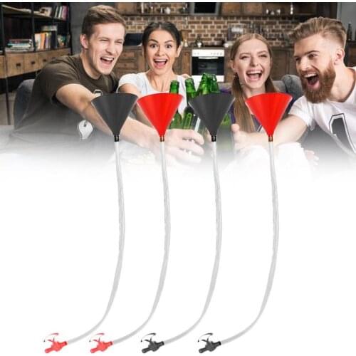 Plastic Filling Funnel Beer Funnel Wine Liquid Pipe Tube Plastic Valve Hose for Birthday Beer Festivals Drinking Party Bar Tool