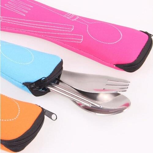 Portable Knife Fork Storage Bag Air Cotton Travel Cutlery Bag Zipper Chopsticks Bag for Daily Camping Picnic Pillow Bag