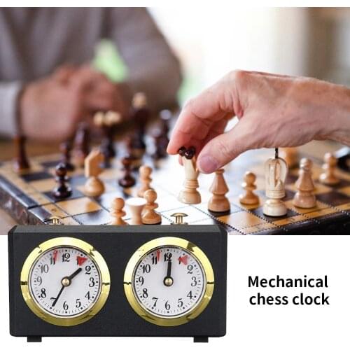 Chess Clock Timer Mechanical Chess Clock Vintage Game Timer Count UP/DOWN Portable for Chess Game