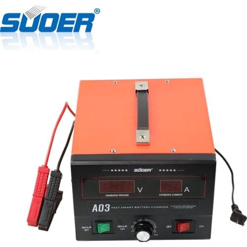 Suoer【Battery charger 】Three Phase intelligent vehicle battery charger 30A 12V 24V 50HZ with LED
