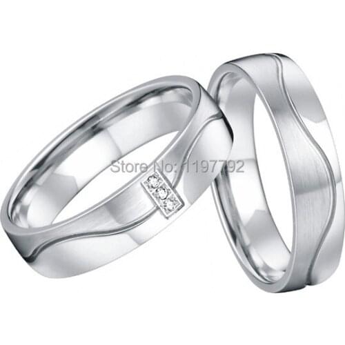 Tailor made 2014 best white silver color health titanium fashion jewelry wedding rings for couples women and men