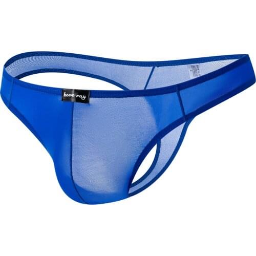Mens Underwear Thongs Ice Silk T-Back Brief Penis U Convex G Strings Sexy Mens Briefs Gay Low-Waist Calzoncillos Hombre Slips