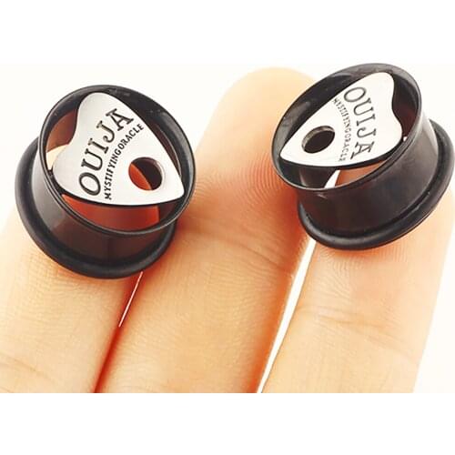 TIANCIFBYJS Stainless 8-16mm Ear Tunnels Plug Heart Body Piercing Jewelry Fashion Eyelet Expander Gauge Stretcher Women 100pcs