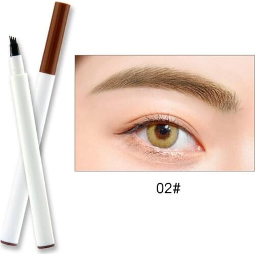 Waterproof liquid Four Fork Eyebrow Pencil Sweat-proof Long-lasting Makeup Easy To Color Not Easy To Take Off Private Label