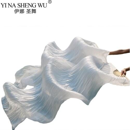 High QualityReal Silk/ Imitation Silk Unisex Belly Dance Fans 1Pair Belly Dancing Long Fans Handmade Can Be Customized
