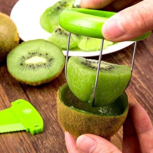 1pc Mini Fruit Kiwi Cutter Peeler Slicer Kitchen Gadgets Tools Kiwi peeling tools For Pitaya Green