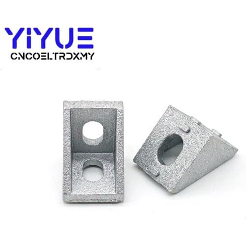 10Pcs 2020 Corner Fitting Angle Aluminum 20 X 20 L Connector Bracket Fastener Match Use 2020 Industrial Aluminum Profile A02