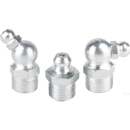 10pcs M6 M8 M10 M12 M14 Male Straight Elbow Type Hydraulic Oil Zerk Grease Nipple Tube Pipe Fitting