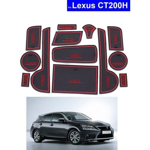 13pcs/set Gate Slots Non-slip Pad Door Cup Holder Grooves Mat Replacement For Lexus CT200H