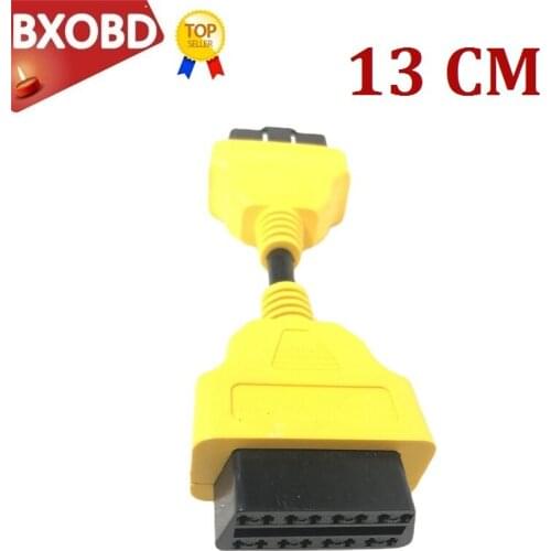 13CM OBD Yellow Adapter OBD2 Male to Female 16 PIN Extension Cable Compatible For ELM327 OBDII Extend Connector 16PIN