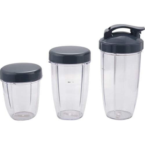 3Pcs Replacement Cups 32 Oz Colossal +24 Oz Tall +18oz Small Cup+3 Lids For Nutribullet Fruit Juicer Parts Kitchen Appliance Bot