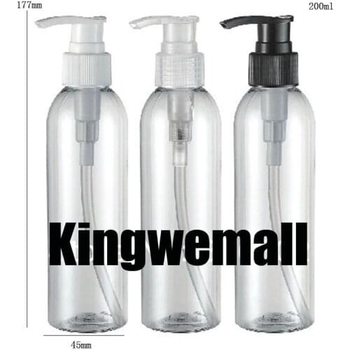 300pcs/lot 200ml Spiral Pump Bottle, Transparent Lotion Bottle, Cosmetic Packaging,Cosmetic Bottle LW-C1-200s