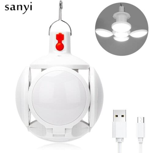 360 Degree LED Camping Light Dimmable Foldable LED Portable Lantern USB Rechargeable Hanging Outdoor Camping Lamp Nightlight