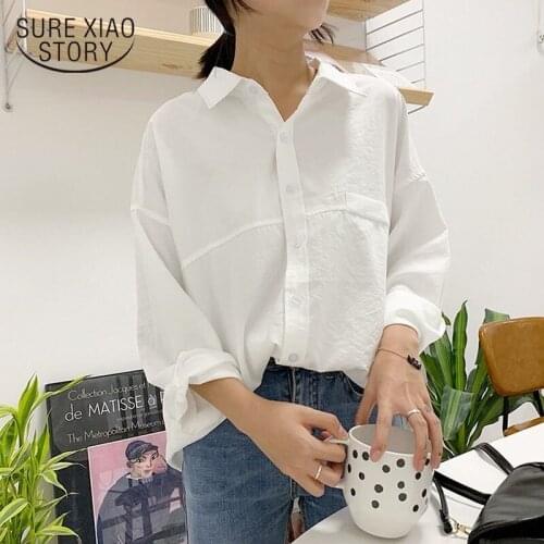 Fashion Loose Solid Women Shirts 2021 Spring Autumn New Long Sleeve Women Blouses Tops Office Lady Clothing Blusas Mujer 6720
