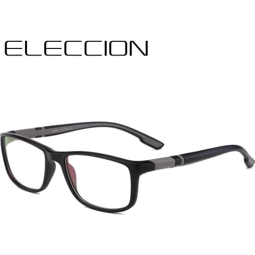 ELECCION Sport Style Optical Glasses Frame Men Square TR90 Frame Clear Glasses Male Myopia Eyeglasses oculos de grau
