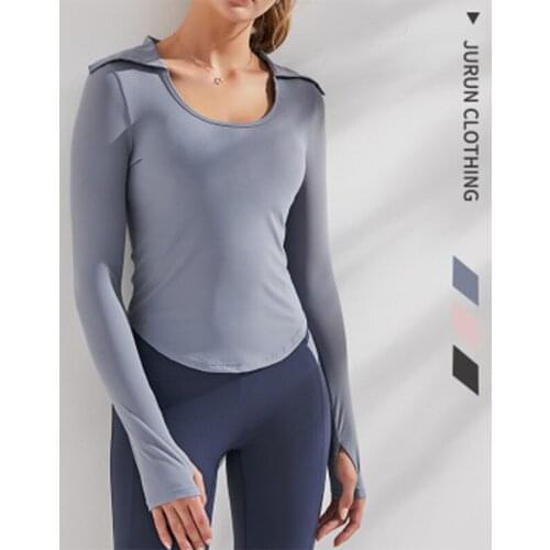 SALSPOR Yoga Shirts Women Sports Breathable Long Sleeve Slim Fit Running Clothes Fitness Joggings Outdoor Gym Sportswear