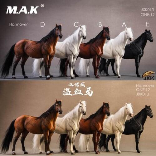 JXK013 1/12 German Hanover Warm-blooded Horse Static Animal & Harness Model Props for 6inch Action Figure Scene Accessory DIY
