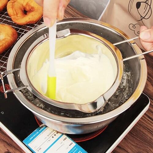Chocolate Melting Pot Stainless Steel Long Handle Pots Candy Melting Bowl Anti-Scald Milk Melter Tanks Kitchen Baking Tools