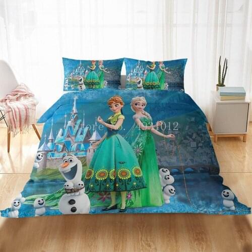 Disney Frozen Anna Elsa Kristoff Sven Hans Bedding Set Single Double Queen King Size Duvet Cover 140x200cm Cartoon Quilt Cover