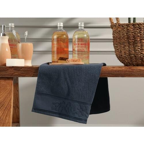 Madame Coco Tilda Border Jacquard Face Towel-Indigo