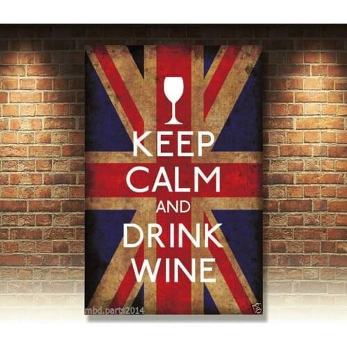 KEEP CALM AND DRINK WINE METAL TIN SIGN POSTER WALL PLAQUE