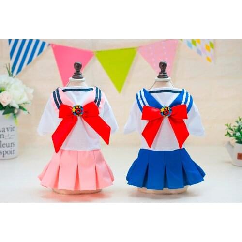 New Dogbaby Spring Summer Pet Dog Campus Uniform Dress Clothes From S to XL Cheap Puppy Dogs Dress